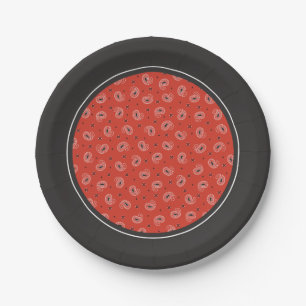 Red Country Western Birthday Party Paper Plates