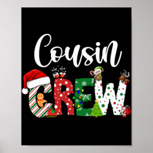 Red Cousin Crew Christmas Retro Poster