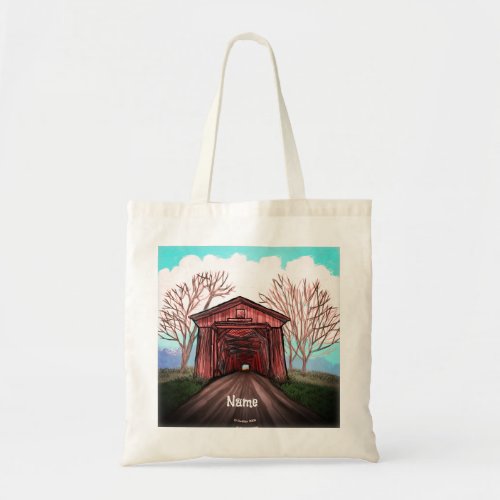 Red Covered Bridge Tote Bag