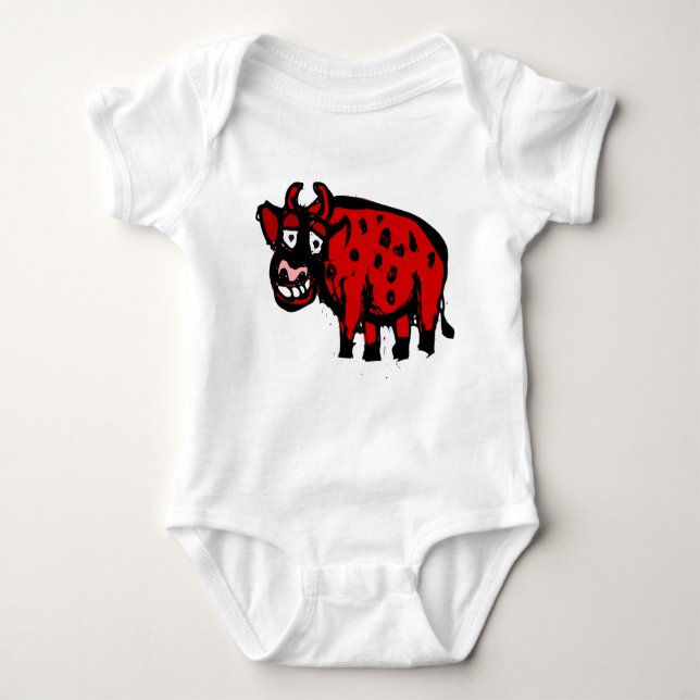 Red Cow Baby Bodysuit (Front)