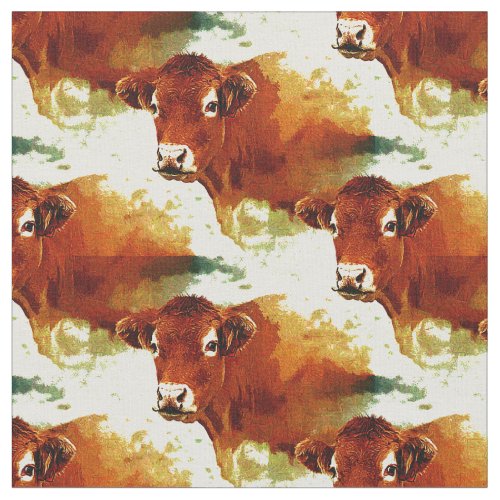 Red Cow Painting Fabric
