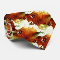 Red Cow Painting Tie