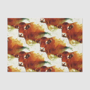 Red Cow Painting Tissue Paper