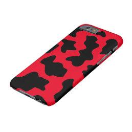 Red Cow Print Editable Barely There Phone Case