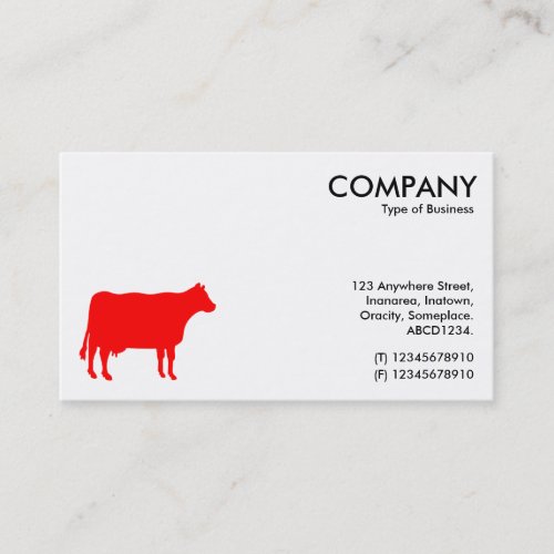 Red Cow Symbol _ White Business Card