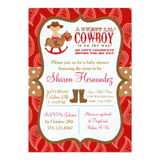 red cowboy baby boy
