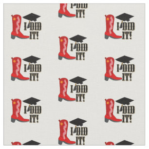 Red Cowboy Boot Graduation Fabric
