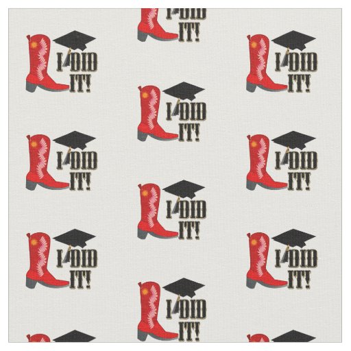 Red Cowboy Boot Graduation Fabric