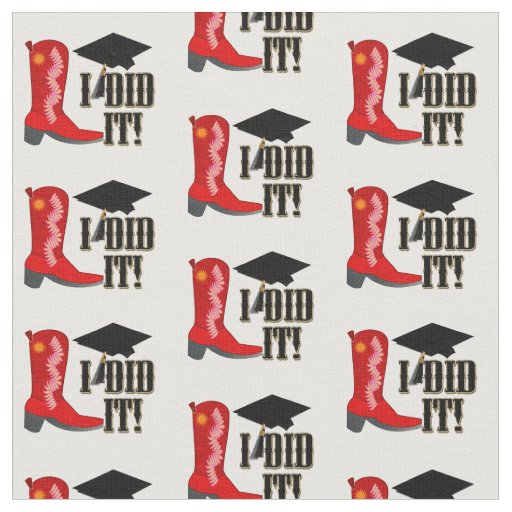 Red Cowboy Boot Graduation Fabric
