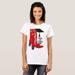 Red Cowboy Boots Graduation T-Shirt