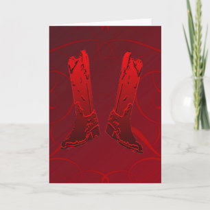 Red Cowboy Boots Greeting Card