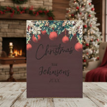 Red Cozy Classic Modern Christmas Card