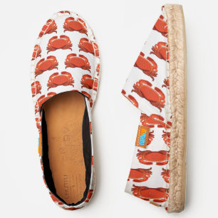 Red Crab #2 Drawing, White Canvas Espadrilles