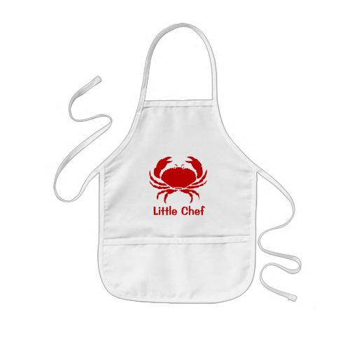 Red crab apron for kids  Personalizable with name
