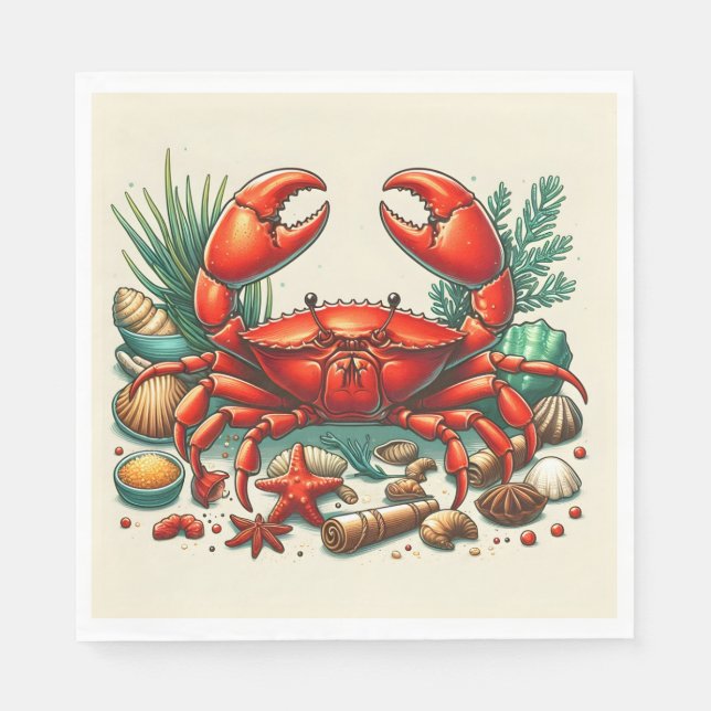 Red Crab Bake Napkins (Front)