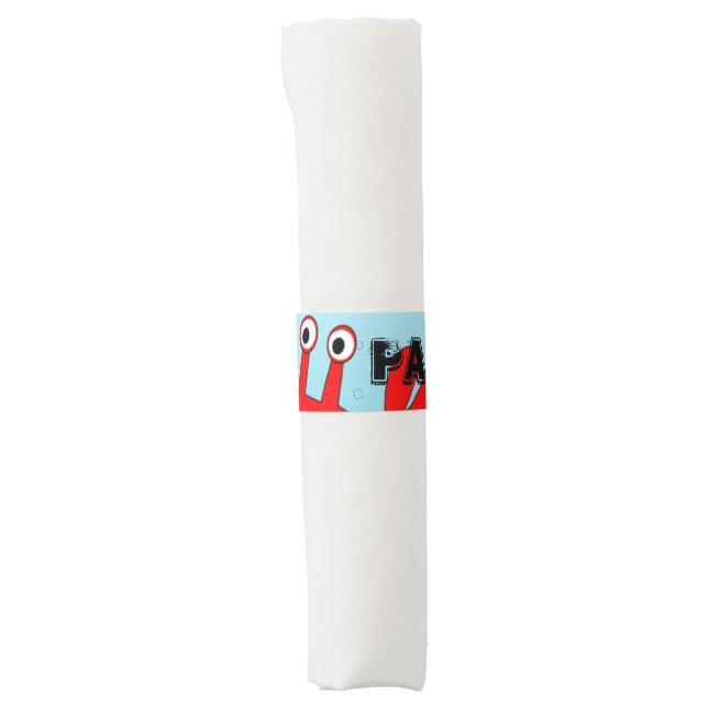 Red Crab Beach Party Birthday or Open House Napkin Bands (Front)