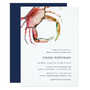 Red Crab Bridal Shower Invitation Red Crab Bridal Shower Invitation