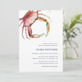 Red Crab Bridal Shower Invitation (Standing Front)