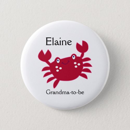 RED CRAB CALYPSO NAME TAG Personalized Button