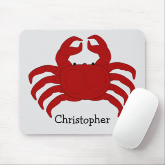 Red Crab Design Mouse Pad