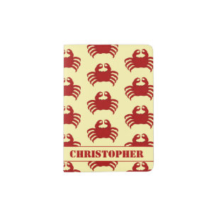Red Crab Design Personalised Passport Holder