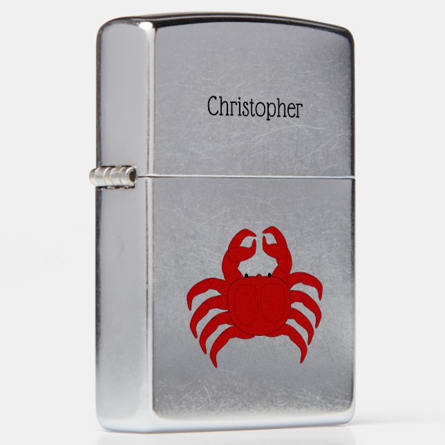 Red Crab Design Zippo Lighter (Right)