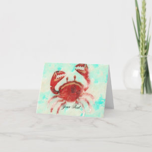 Red Crab Elegant Beach Engagement Thank You