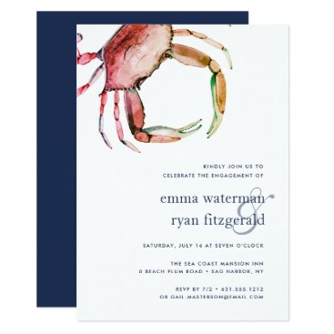 Red Crab Engagement Party Invitation Red Crab Engagement Party Invitation