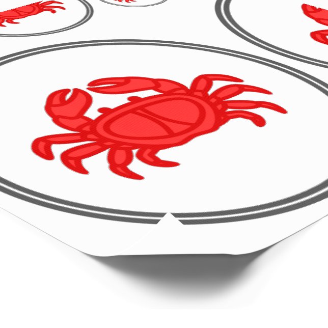 Red Crab - Fish Prawn Crab Collection Temporary Ta Tattoos (Angled)
