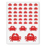 Red Crab - Fish Prawn Crab Collection Temporary Tattoos