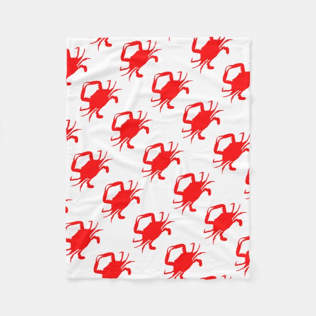Red Crab Fleece Blanket (Front)