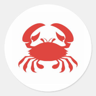 Red Crab Logo Classic Round Sticker