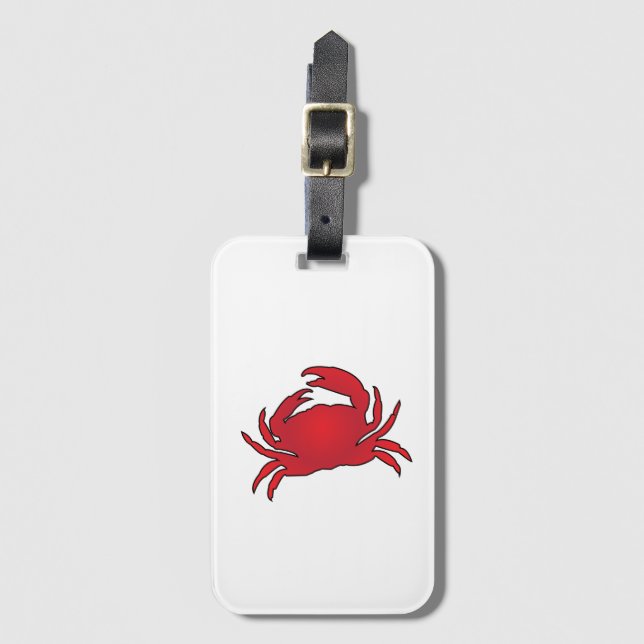 Red Crab Luggage Tag (Front Vertical)