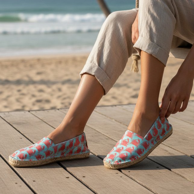 Red Crab Modern Marine Pattern | Nautical Espadrilles (Creator Uploaded)