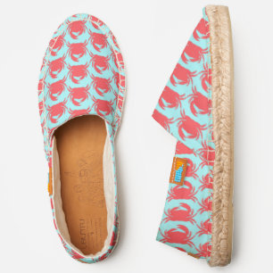 Red Crab Modern Marine Pattern   Nautical Espadrilles