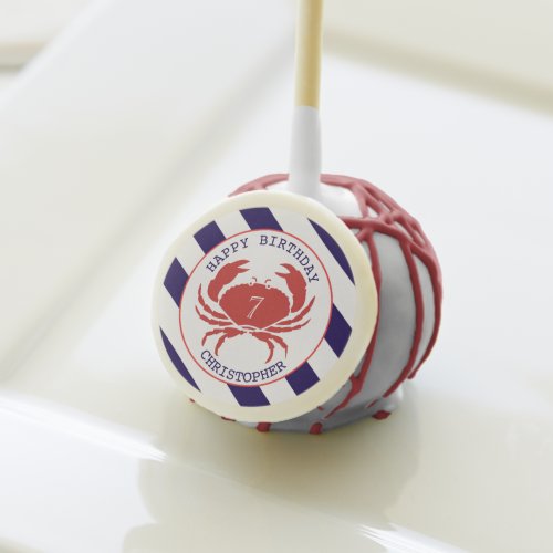 Red Crab Nautical Birthday Party Cake Pops