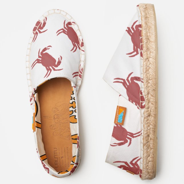 Red Crab Nautical Seashore Beach Espadrilles (Side)