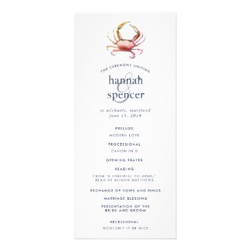 Red Crab | Nautical Wedding Ceremony Program Red Crab | Nautical Wedding Ceremony Program