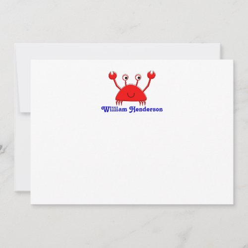 Red Crab Note Cards  Thank You Cards