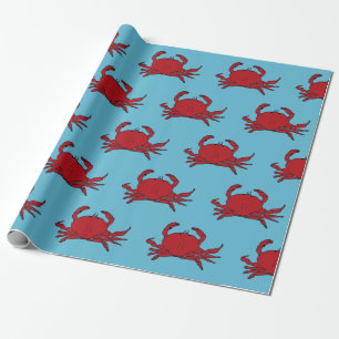 Red Crab Ocean Beach Sea Tropical Summer Wrapping Paper