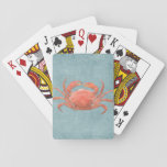 Red Crab On Denim Playing Cards at Zazzle