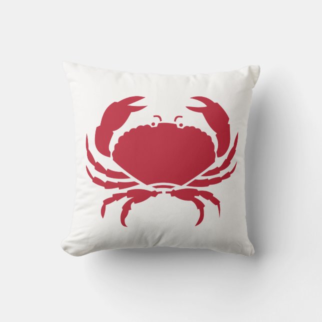 Red CRAB on white pillow (Front)