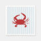 Red Crab Painting Nautical Stripe 