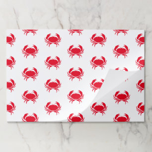 Red Crab pattern summer paper placemats