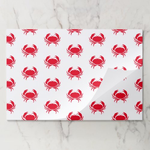 Red Crab pattern summer paper placemats