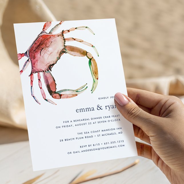 Red Crab Rehearsal Dinner Invitation (Creator Uploaded)