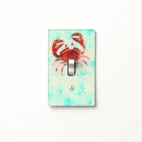 Red Crab Sea Food Beach Ocean Personalized Custom Light Switch Cover