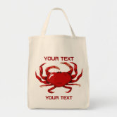 Crab in a Beach Hat Red, White & Blue Personalized Tote Bag, Zazzle