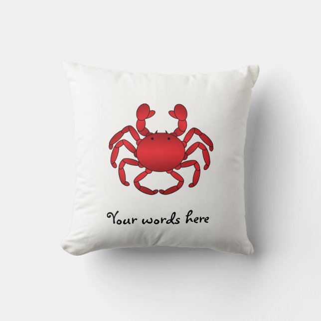 Red crab throw pillow (Front)