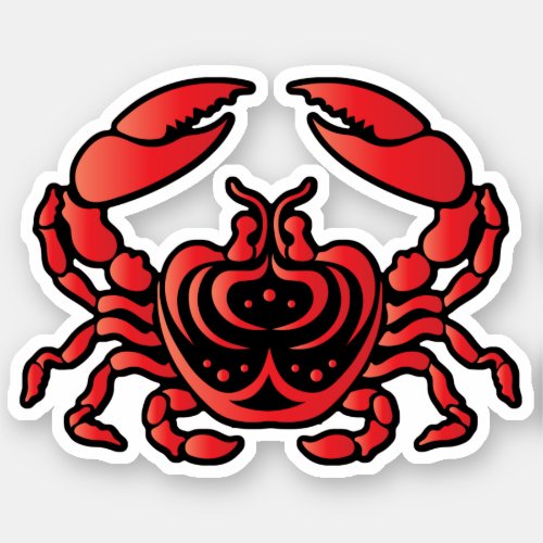 Red Crab Tribal Art Style  Sticker